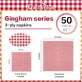 thumbnail image 2 of Servilletas desechables de papel a cuadros rojos y blancos de Gatherfun (paquete de 50), 2 of 5