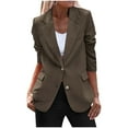 thumbnail image 3 of jtjvou Women's Spring Fall Business Casual Blazers Long Sleeve Notch Lapel Trendy Work Office Blazer Jackets Outerwear Green L, 3 of 10