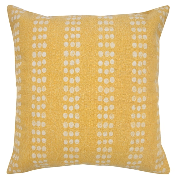 Ox Bay Khloe 20" x 20" Yellow Dotted Stripe Cotton Adult Decorative Throw Pillow