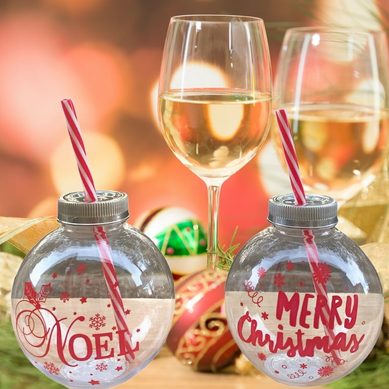 Red & Green 2-Piece Holiday Ornament Sipper Set