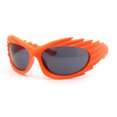 thumbnail image 2 of Runway Thorny Beveled Wrap Around Plastic Sport Sunglasses Orange - Black, 2 of 4