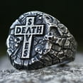 thumbnail image 3 of ZMY Home Stainless Steel Signet Ring Cross with Death and Saves Inscriptions Skull Jewelry (7), 3 of 7