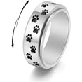thumbnail image 1 of Paw Print Spinner Fidget Ring Aliviar el estrés Ansiedad Girar libremente Animal lindo Aburrimiento Autismo Banda Acero inoxidable Compromiso Boda Joyería Cumpleaños Día de San Valentín Regalo-9# Sailing Electrónica, 1 of 4