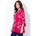 thumbnail image 3 of Catherines Women's Plus Size Petite Embroidered Gauze Tunic, 3 of 6