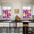 thumbnail image 4 of Pioneer Kitchen Curtains and Valance Set 24 Inch Tier Flower Power Curtains Small Drapes for Cafe Living Room Bathroom Farmhouse 3 Pieces Set Rod Pocket, 4 of 6