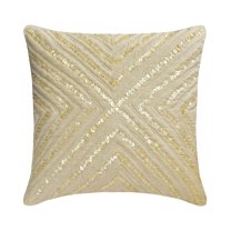 The HomeCentric Throw Pillow Cover, Beige Pack of 2, 12x12 inch (30x30 cm) Pillow Covers, Linen Mother of Pearls Throw Pillows For Couch, Geometric Pattern Contemporary Style Easter - Pearlish