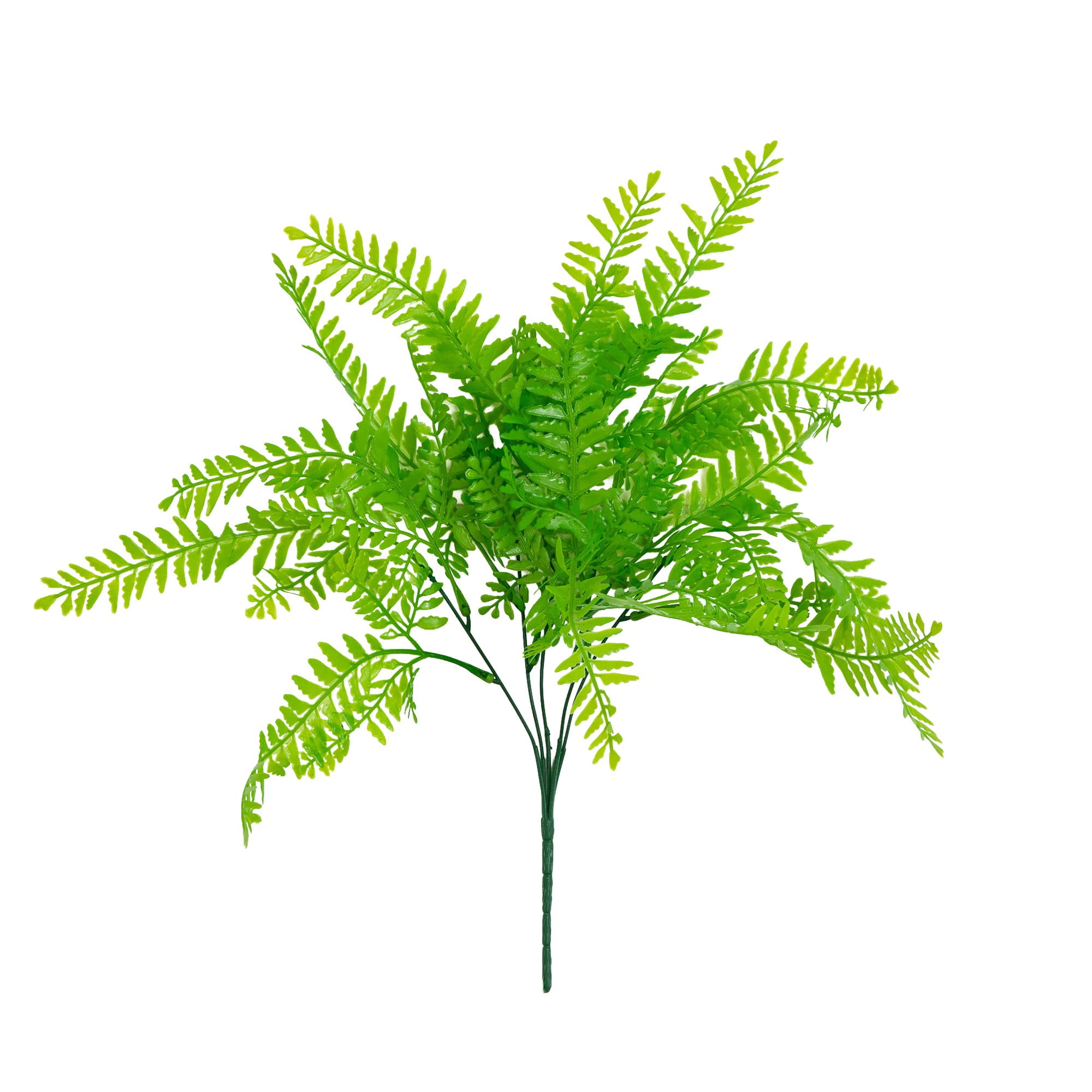 17in. UV Resistant Artificial Vibrant Fern Bush (Indoor/Outdoor) - Set of 6