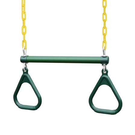 Gorilla Playsets 17" Trapeze Bar with Rings, Green/Yellow