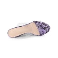 thumbnail image 4 of BLISSFUL STEP Women's Snake Print Snakeskin Block Heels Sandals Purple 8, 4 of 8