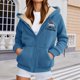 thumbnail image 2 of WILLBEST Sudadera Larga para Mujer, Estilo Casual de Invierno, con Cremallera, Forrada, con Estampado Festivo Chaqueta Suave, Cómoda y Cálida, Ideal para Deportes Al Aire Libre y Uso Diario XX-Grande, 2 of 5