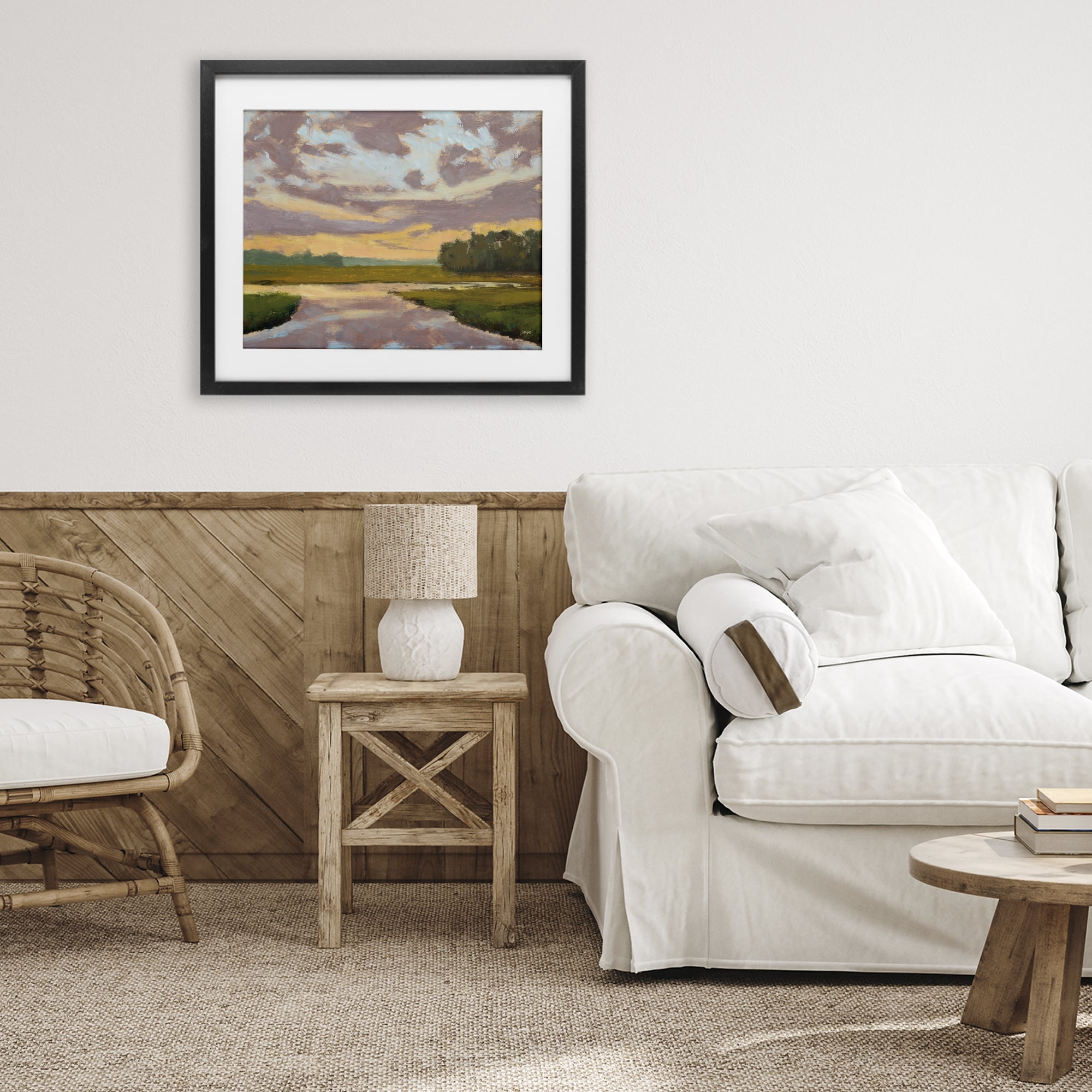 Stupell Industries Lowcountry Sunset Palette Black Framed Print Under Glass, design by Carson Overstreet