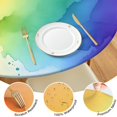 thumbnail image 4 of Rainbow Tie Dye Ink Pattern Round Fitted Tablecloth with Elastic Edge,Dining Table Cover Waterproof,Outdoor Round Tablecloth for Camping,Dining,Indoor and Outdoor, 4 of 7