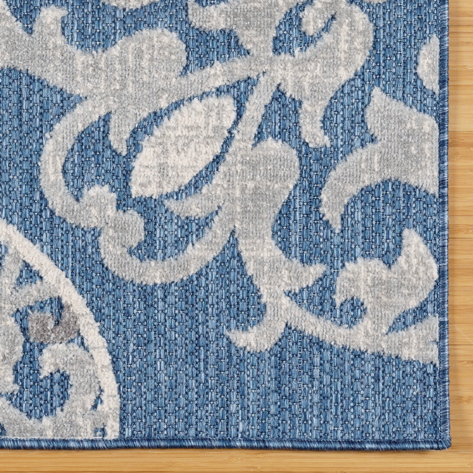 Kalari Sovana Indoor/ Outdoor Polypropylene Blue Flat Weave Area Rug, 8x10