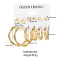 thumbnail image 4 of HOARBOEG Basic Alloy Earring Set 6-piece Set Creative Retro Card Earrings Earring Set Personality Creative Wonderful Gift Mother's Day Jewelry, 4 of 6