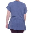 thumbnail image 3 of Style & Co. Blue Cold-Shoulder Crochet-Trim Peplum Sweater Tunic M, 3 of 3