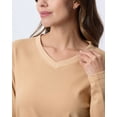 thumbnail image 4 of Real Essentials 4 Pack: Women's V-Neck Cotton Long-Sleeve T-Shirt (Available in Plus Size), 4 of 6