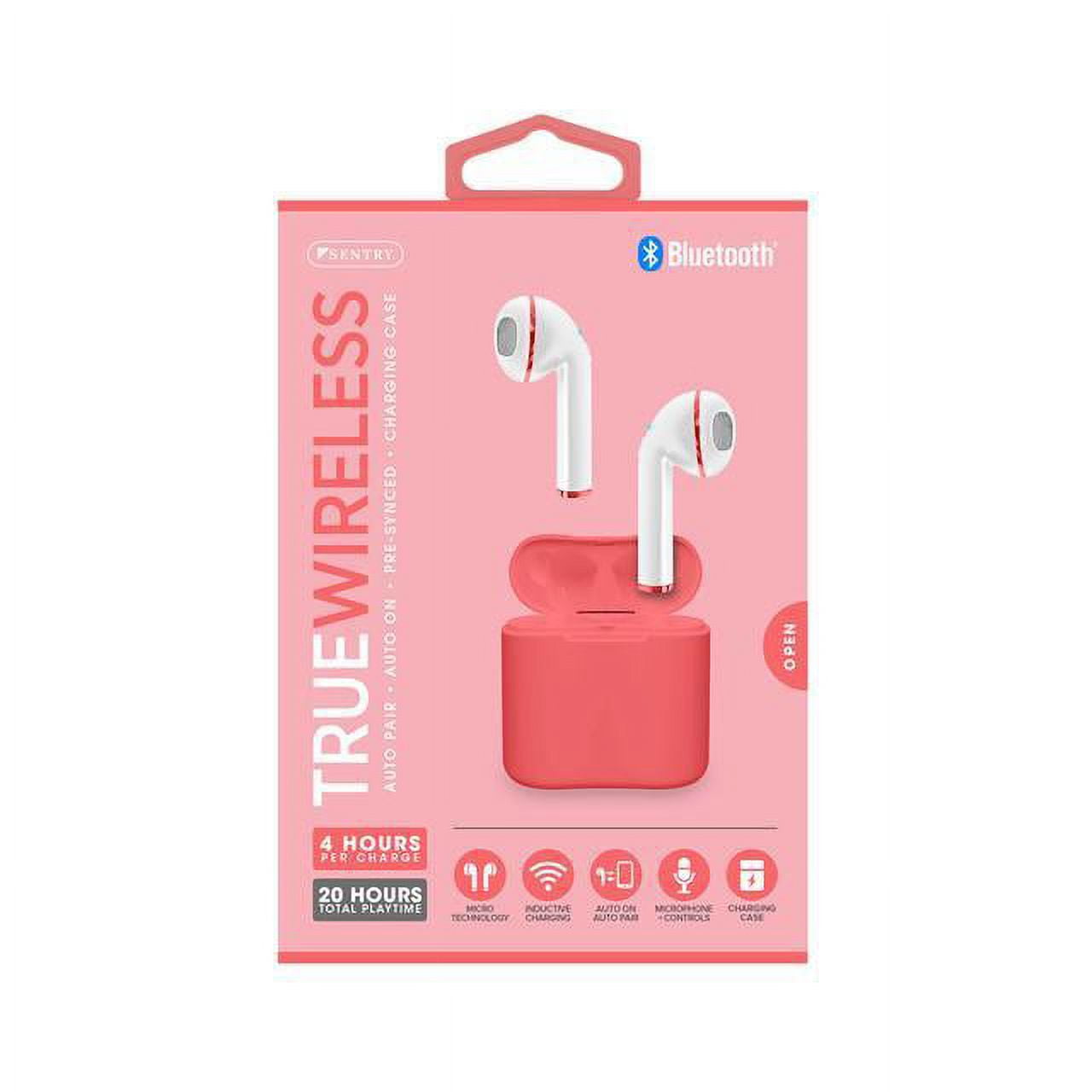 Sentry BT960R Tw Earbuds W/ Charging Case Coral Red