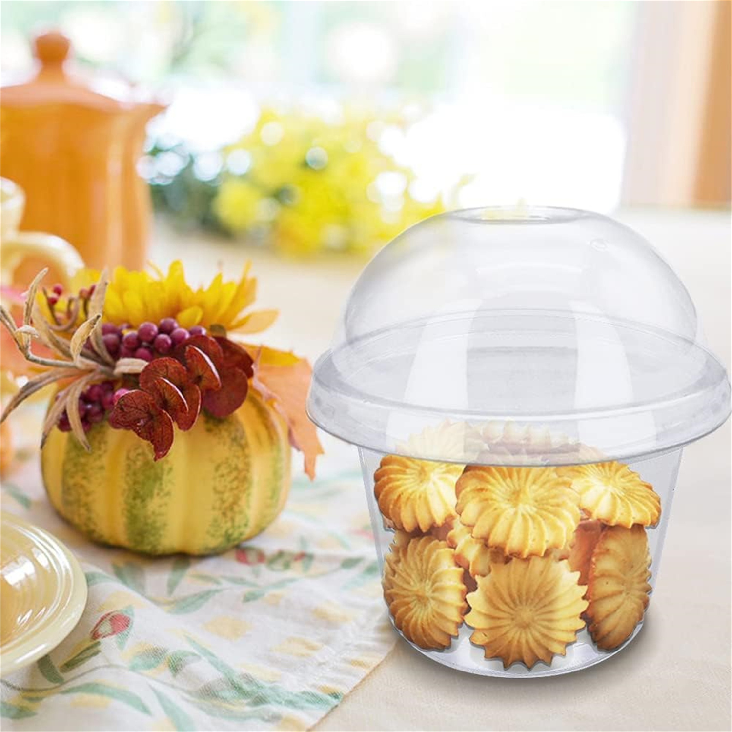 Bexikou 8 oz Clear Parfait Cups with Dome Lids, 25-Pack photo 4