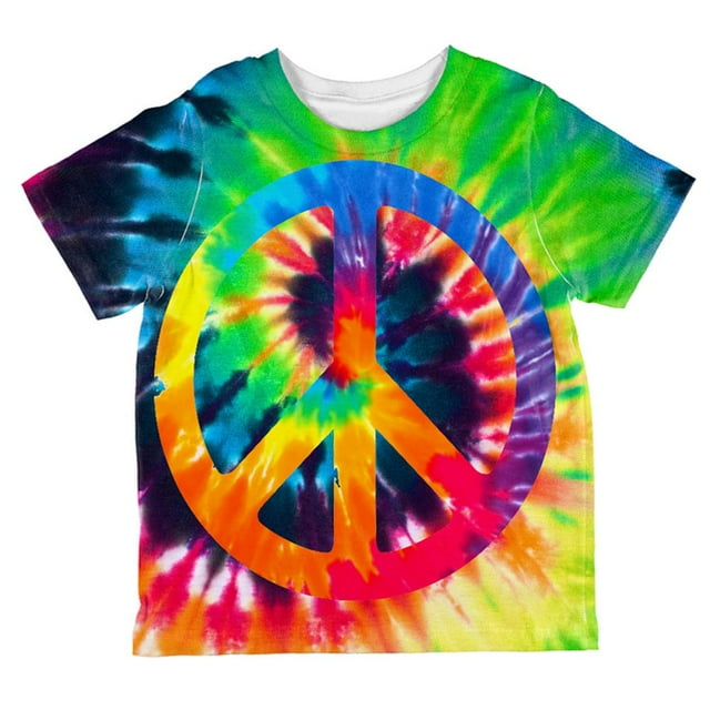 Peace Sign Tie Dye All Over Toddler T Shirt
