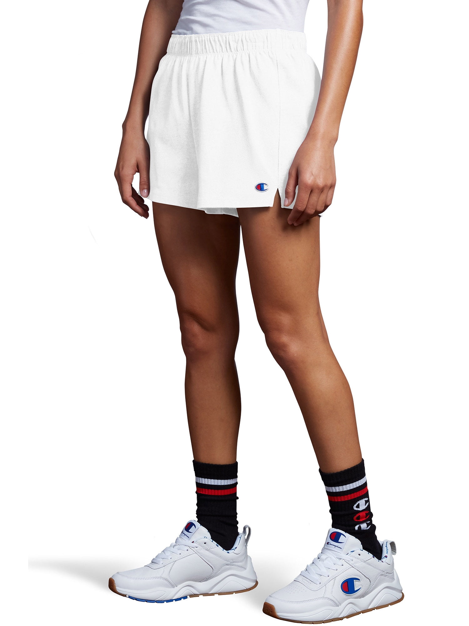 champion practice shorts white