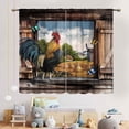 thumbnail image 3 of Chicken Curtains for Kitchen, Rustic Farm Animals Rooster Country Farmhouse Cottage Style Window Treatments Drapery for Cafe Bedroom Living Room 2 Panel Sets, 42"x63" Inch, 3 of 6