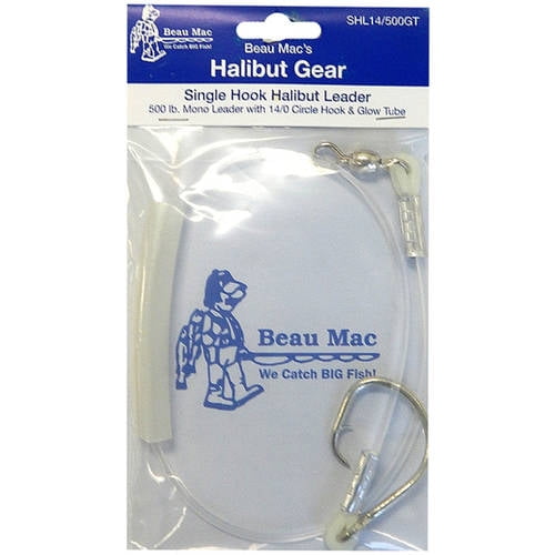 Beau Mac Halibut Leader, 500 lb, 14/0 Glow