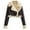 Coffee, variant on Women Leather Jacket Faux-Fur Moto Jacket Thicken Fleece Lined Parka Winter Shearling Fluffy Coat Cropped Bomber Jacket