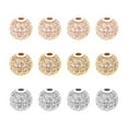 thumbnail image 5 of 10 Pcs 10mm Rose Gold Brass Cubic Zirconia Beads Micro Pave Ball Beads Round Bracelet Connector Charms Beads for Jewelry Making, 5 of 9