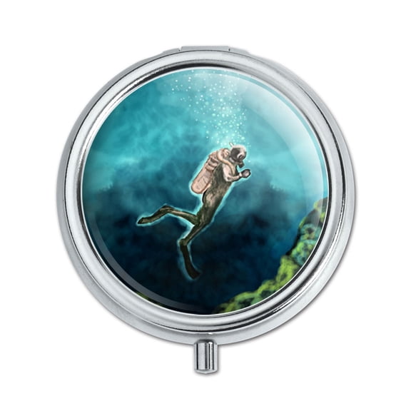 Scuba Diver Blue Ocean Diving Pill Box