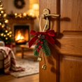 thumbnail image 4 of Christmas Door Handle Hanging Ornament, Festive Xmas Door Knob Hanger, Seasonal Wreath‑Style Decor for Front Door & Home Entryway, Rustic Farmhouse Christmas Tree Decorations 1Pc,Red, 4 of 6