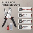 thumbnail image 3 of Adjustable Miter Shears Kit with Spare Thin Blades, 45°-135° PVC Trunking Angle Cutting Hand Tool, 3 of 4