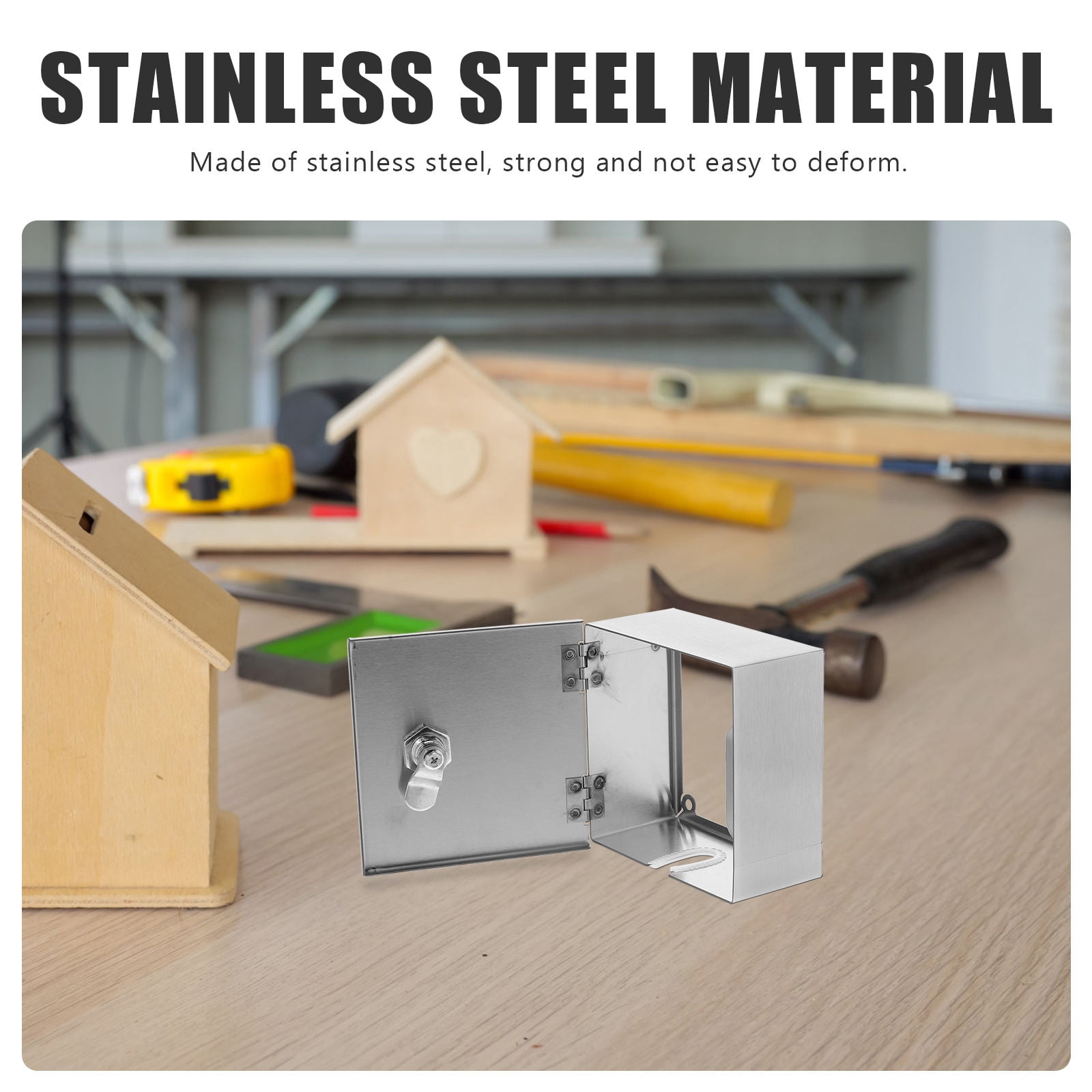 FRCOLOR Metal Project Box Lockable Socket Protector Waterproof Electrical Enclosure For Outdoor Child Proof Outlet Covers