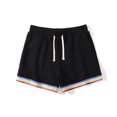 thumbnail image 4 of MELDVDIB Mens Summer Shorts Solid Color Stripe Sweat Shorts Elastic Waist Drawstring Comfy Workout Gym Running Shorts with Pockets Black 2XL, 4 of 4