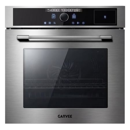 24 Inch Built-in Electric Steam Wall Oven Combo 2.5 Cu.ft Capacity 5 Cooking Modes Touch Stainless Steel