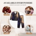 thumbnail image 7 of Picia Purple Flower Lazy Cat Pattern Women’s Long-Sleeve Sleepwear Set - Soft 2-Piece Loungewear with Pockets, Comfy PJs for Relaxing Nights-, 7 of 7