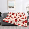 thumbnail image 2 of Fuzoiu Red Ladybug Print Flannel Blanket,Throw Blanket,Flannel Home Decor,Fleece Bed Blankets,Cozy Soft Blanket for Bed, Sofa, Camping, and Travel-40"x30", 2 of 6