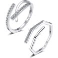 thumbnail image 1 of -SilverAnillo Ajustable Para Mujer - Anillo Para Pulgar De Plata De Ley 925 - Anillos De Plata Para Niñas - Juego De Anillos Para Dedo - Regalo Para Anillos De Promesa De Boda Día, 1 of 5