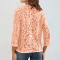 thumbnail image 5 of Lace Cardigan for Women Lightweight 3/4 Sleeve Shrugs Crochet Sheer Open Front Cardigan Summer Beach Coverup (XL,Orange), 5 of 5