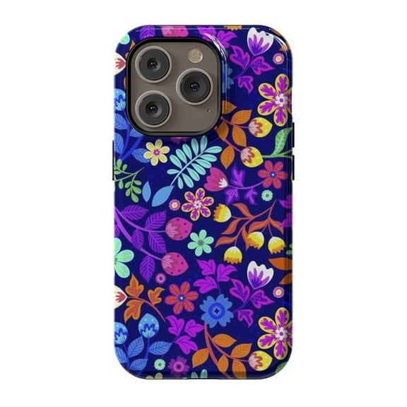 ArtsCase AC-02219392 StrongFit Designer Cases for iPhone 14 Pro, Blue - Cute Flowers I