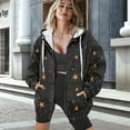 thumbnail image 3 of FOR U DESIGNS Black Galaxy Zipper Hoodies for Women Oversized Hooded Sweatshirt Women with Front Zipper Lightweight Sportswear Size S Women Long Sleeve Activewear, 3 of 7