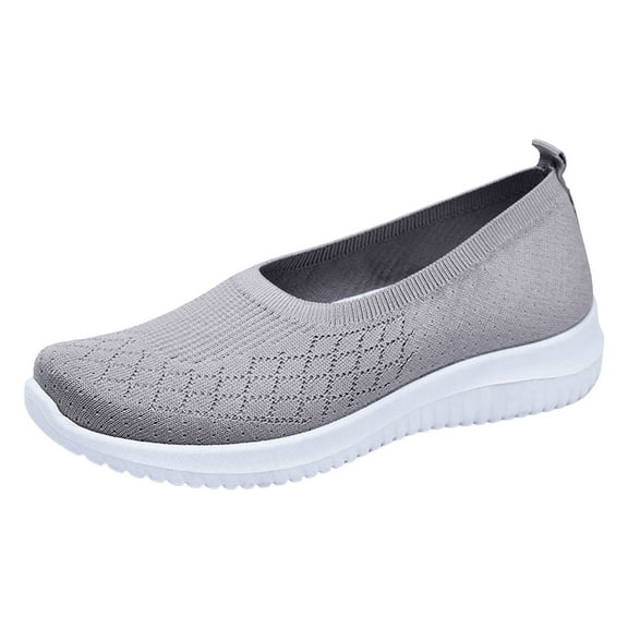 YLYL Women's Knitted Sneakers Slip on Breathable Mesh Lightweight Comfortable Casual Walking Loafers