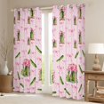 thumbnail image 2 of Manfei Girls Personalized Gifts Kitchen Curtains,Pink Bowknot Kawaii Camber Black Out Curtains Pack of 2 (42x63 Each), 2 of 6