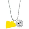 thumbnail image 1 of Delight Jewelry Acrylic 1.25" Yellow Megaphone Silvertone Script Initial Disc - I - Charm Necklace, 20"+3", 1 of 4