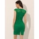 thumbnail image 3 of Vestido Ajustado Elegante Con Encaje Floral Y Manga Casquillo De Punto Elástico Para Mujer Verduras S, 3 of 6