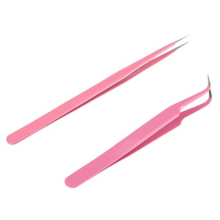 A2zscilab Rainbow Stainless Steel Tweezers Kit Precision Tweezers Set for Eyelash Extension Facial Hair Eyebrows Nail Art, 8 Pcs in A Case