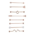 thumbnail image 2 of 8 piezas de pendientes industriales de acero inoxidable, flechas, tornillo, barra, pendiente de moda, joyería para mujer y hombre, 2 of 3