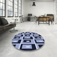 thumbnail image 3 of Ahgly Company Indoor Round Patterned Blue Whale Blue Area Rugs, 7' Round, 3 of 6