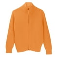 thumbnail image 2 of Knit Cardigans for Women, Yigetop Ladies' Casual Fashionable and Back Style Double Zipper Sweater Women's Design Sense Loose Knitted Cardigan Zip Up Cardigan Women orange 2XL, 2 of 8