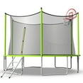 thumbnail image 4 of SYNGAR 16ft Trampoline for Kids Adults, Outdoor Trampoline with Basketball Hoop, Safety Enclosure Net and Ladder, Fitness Trampoline for Backyard, Green, 4 of 9