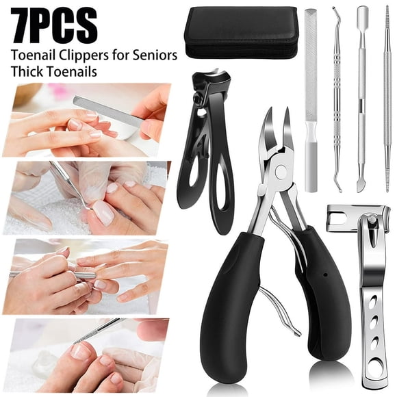 7 Pcs Nail Clippers Set Ingrown Toenail Clippers Kit Stainless Steel Ingrown Toenail Removal Kit Professional Toenail Clippers Set for Ingrown and Thick Nail Durable Toe Nail Cutter